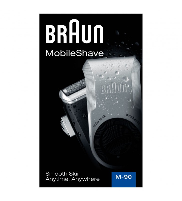 Braun MobileShave PocketGo M90 Albastru, Argint