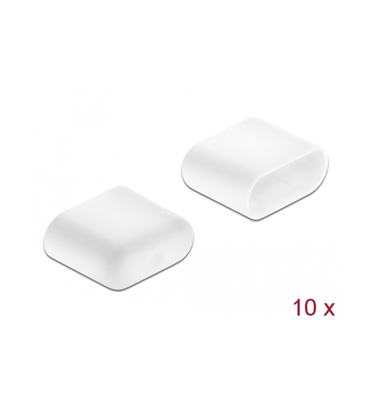Protecție împotriva prafului DeLOCK pentru conector USB Type-C, capac de protecție (alb, 10 bucăți)
