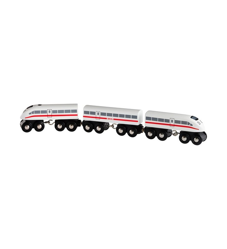 Tren expres BRIO World cu sunet, vehicul de jucărie (alb/negru, 3 părți)