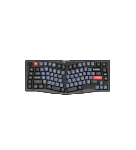 Keychron V10 (Alice Layout) Tastatură mecanică personalizată QMK, buton complet asamblat, negru matuit, translucid, Keychron K Pro roșu, V10-C1