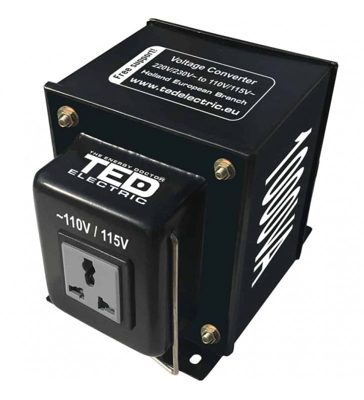 Transformator de tensiune TED, 700W, de 230V la 110V 1xpriza universala, DZ083475