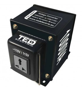 Transformator de tensiune TED, 500W, de 230V la 110V 1xpriza universala, DZ084517