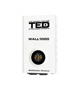 Stabilizator de tensiune cu 2 prize TED WALL 1000VA-AVR, A0112902, 1000 VA/600 W