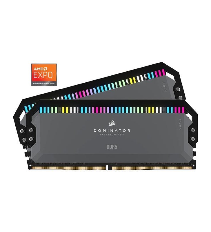 CORSAIR Dominator Platinum RGB 64GB (2 x 32GB) DDR5 6000 (PC5 48000) Desktop Memory Model CMT64GX5M2B6000Z30