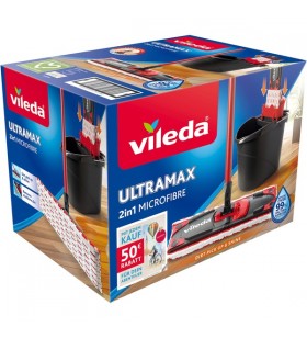 Ștergător Vileda Ultramax 2in1 set complet mydays, ștergător podea (negru/roșu, inclusiv voucherul Mydays de 50 EUR)