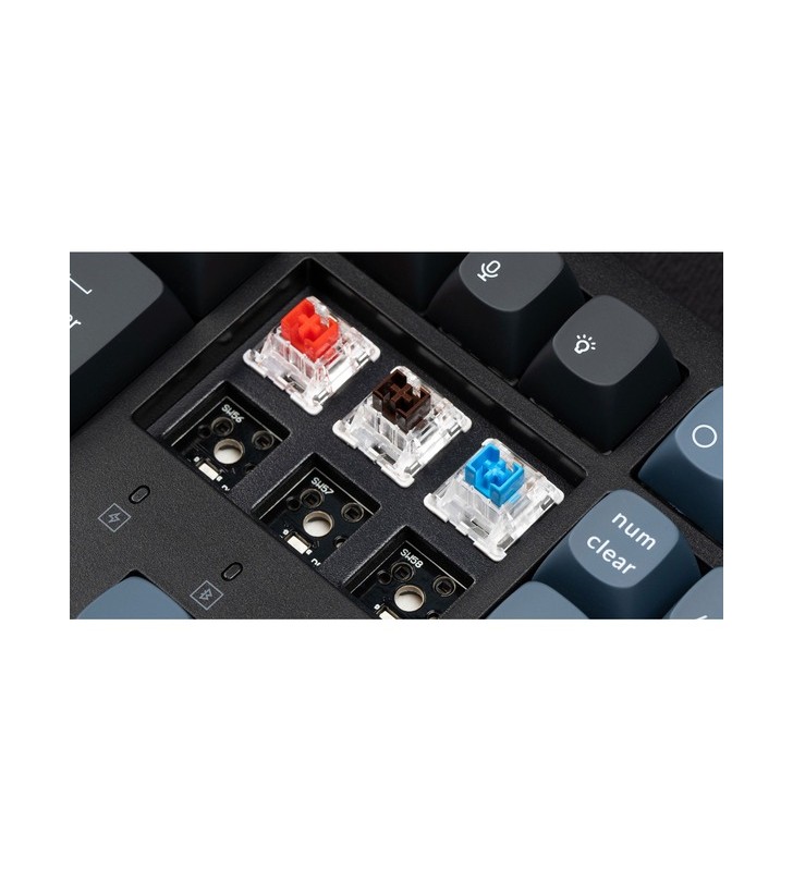 Keychron K10 Pro, tastatură pentru jocuri (negru/albastru-gri, aspect DE, Keychron K Pro maro, hot-swap, cadru din aluminiu, RGB)