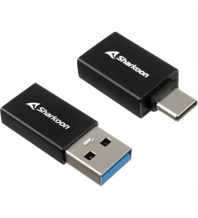 Adaptor Sharkoon USB 3.2 Gen 1 OfficePal, USB-A- USB-C / USB-C - USB-A (negru, set de 2)