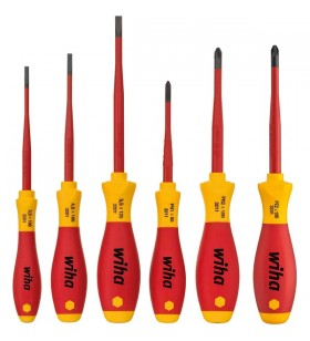 Set de șurubelnițe Wiha SoftFinish electric slimFix, 6 buc (Roșu / galben)
