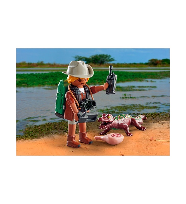PLAYMOBIL 71168 specialPlus explorer cu tânăr caiman, jucărie de construcție