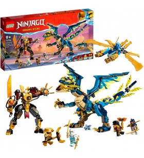 Jucărie de construcție LEGO 71796 Ninjago Imperial Mech Duel vs Elemental Dragon