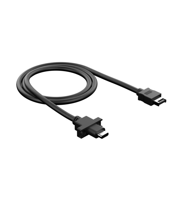 Adaptor USB 3.2 Gen 2 Fractal Design , antet USB Key-A -USB-C, model D, cablu (negru, 67 cm)