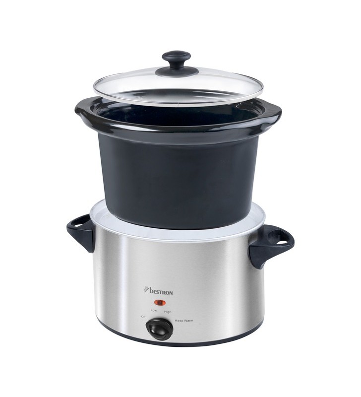 Bestron slow cooker ASC350, multicooker (oțel inoxidabil/negru)