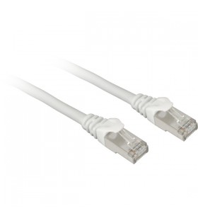 Cablu patch Sharkoon SFTP, RJ-45, cu cablu brut Cat.7a (alb, 10 metri)