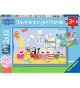Puzzle pentru copii Ravensburger Aventurile lui Peppa (2x 12 părți)