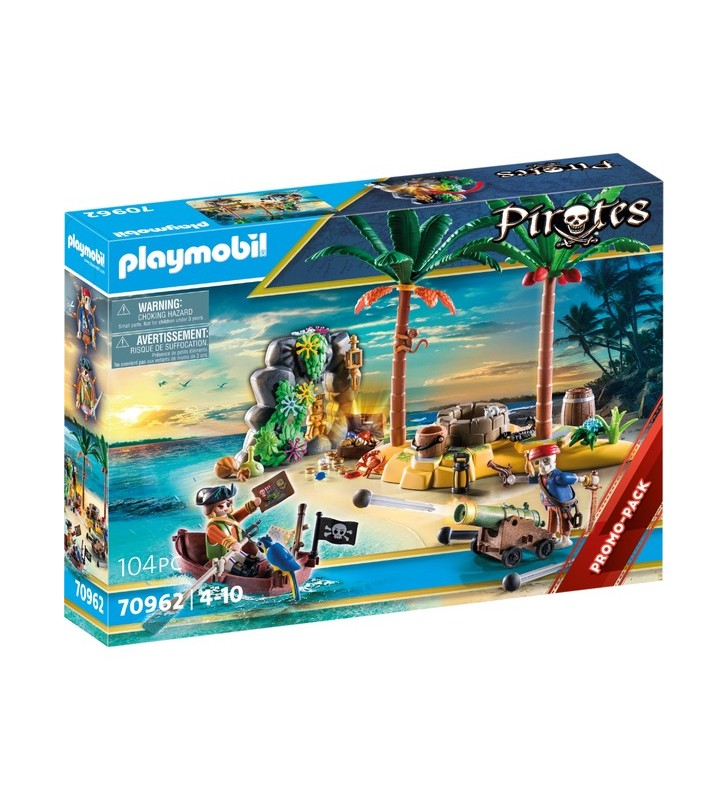 PLAYMOBIL 70962 Insula comorilor piraților cu jucărie de construcție cu schelet