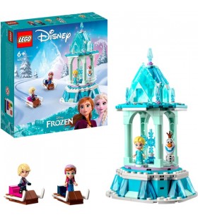 Jucărie de construcție LEGO 43218 Disney, caruselul magic al Anna și Elsa