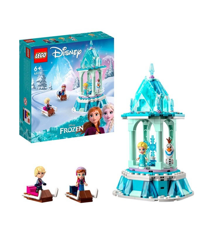 Jucărie de construcție LEGO 43218 Disney, caruselul magic al Anna și Elsa