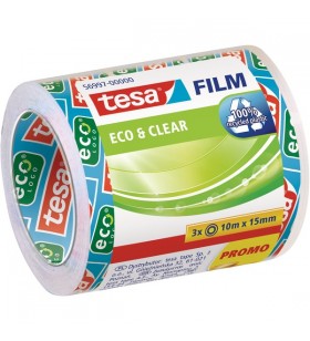 tesa tesafilm eco & clear, 3 role, 15 mm, bandă adezivă