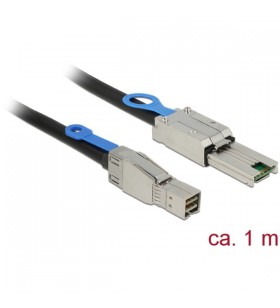 Cablu adaptor DeLOCK Mini SAS HD SFF-8644 - Mini SAS SFF-8088 (negru, 1 metru)
