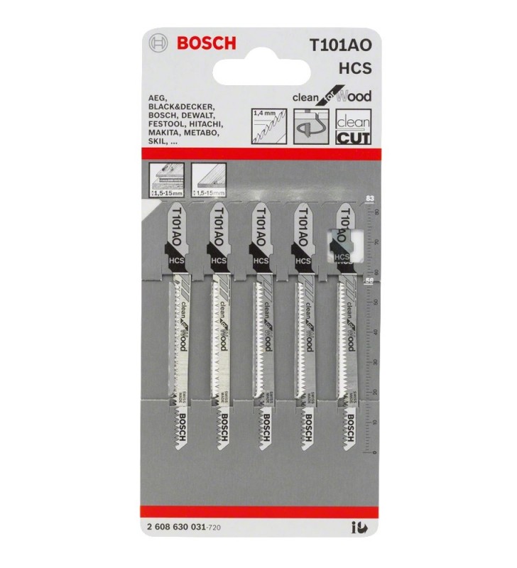 Bosch 2 608 630 031 lamă pentru fierestrău mecanic, fierăstrău de traforaj/fierăstrău sabie Lamă ferăstrău mecanic Oțel cu