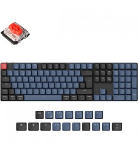 Keychron K5 Pro, tastatură pentru jocuri (negru/albastru-gri, aspect DE, Gateron Low Profile 2.0 Mechanical Red, hot-swap, cadru din aluminiu, RGB)