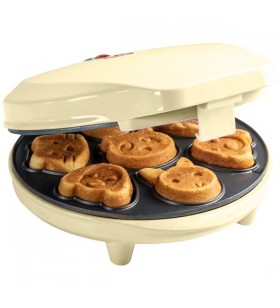 Bestron mini cookie maker cu motive animale AAW700V (galben deschis, 700 wați)