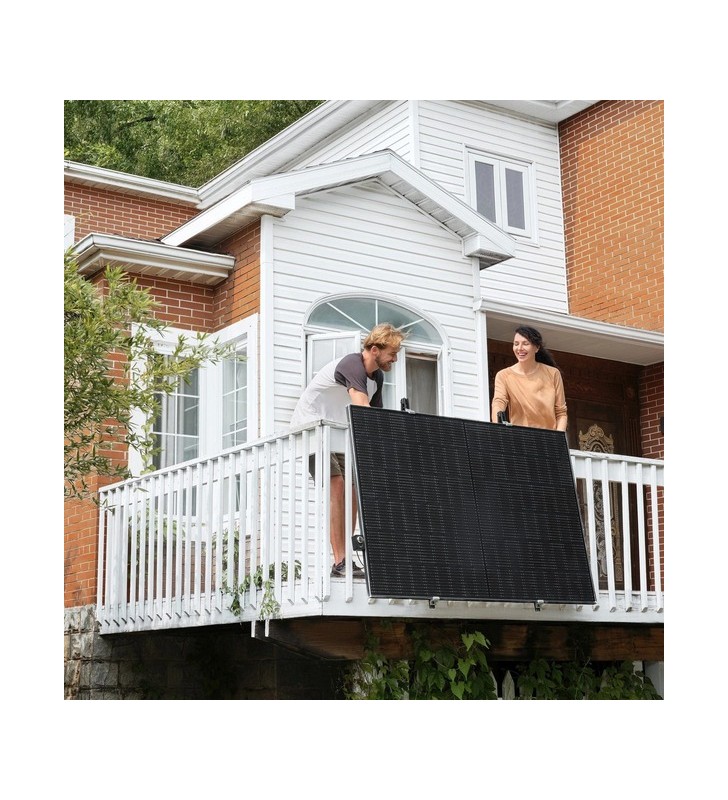 Kit cârlige pentru balcon ECOFLOW , suport (negru, pentru centrale electrice de balcon)