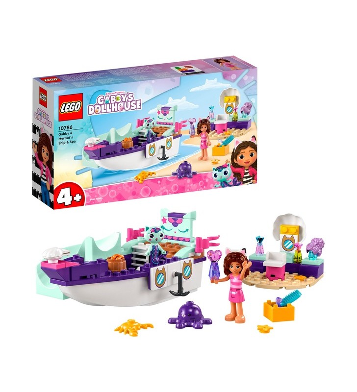 LEGO 10786 Casa de păpuși a lui Gabby Jucărie de construcție cu nava și spa a lui Gabby și Meerkat
