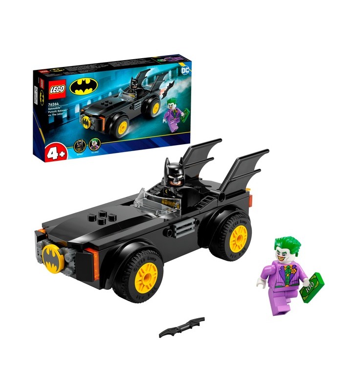 LEGO 76264 DC Super Heroes Urmărirea Batmobilului: Jucărie de construcție Batman vs Joker