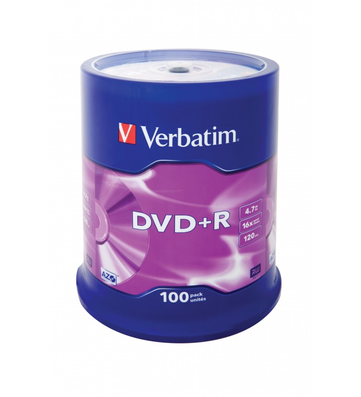Verbatim dvd+r matt silver 4,7 giga bites 100 buc.