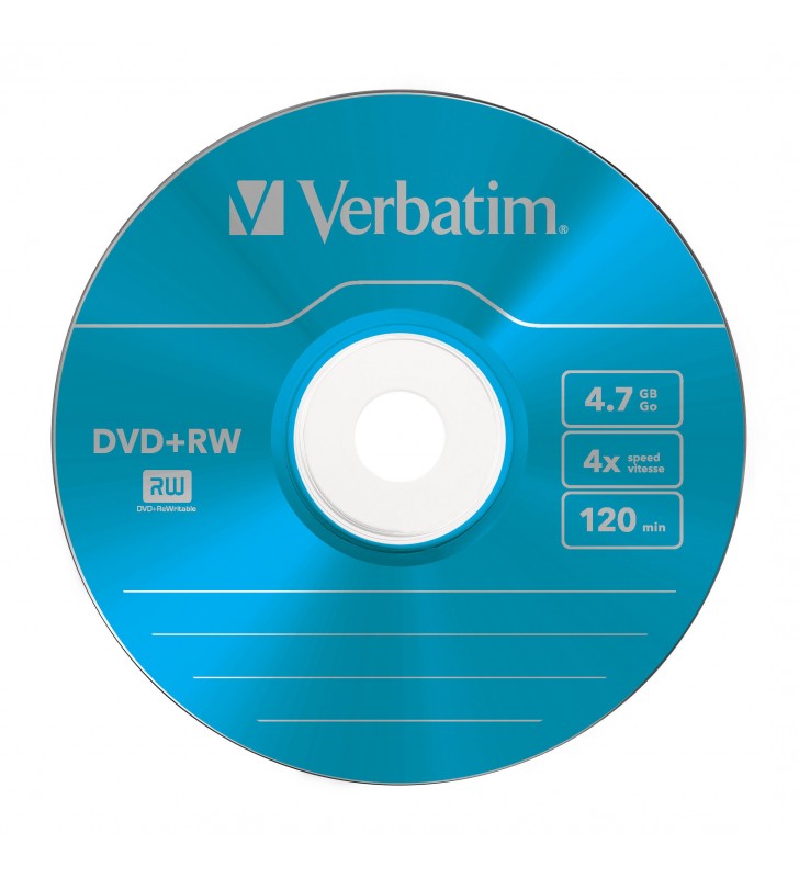 Verbatim DVD+RW Colours 4,7 Giga Bites 5 buc.