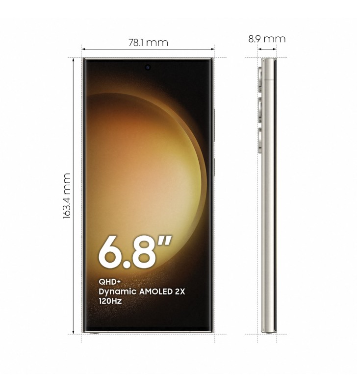 Samsung Galaxy S23 Ultra SM-S918B 17,3 cm (6.8") Dual SIM Android 13 5G USB tip-C 12 Giga Bites 512 Giga Bites 5000 mAh Cremă