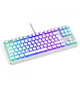 ENDORFY Thock TKL Pudding Onyx White, tastatură pentru jocuri (alb, aspect DE, Kailh RGB maro)