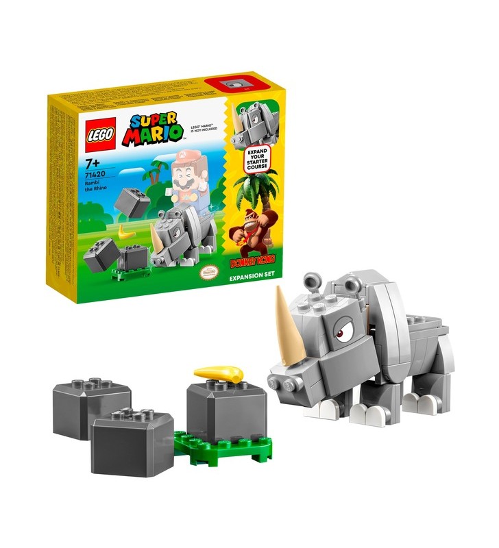 Set de expansiune LEGO 71420 Super Mario Rambi Rinocerul Jucărie de construcție
