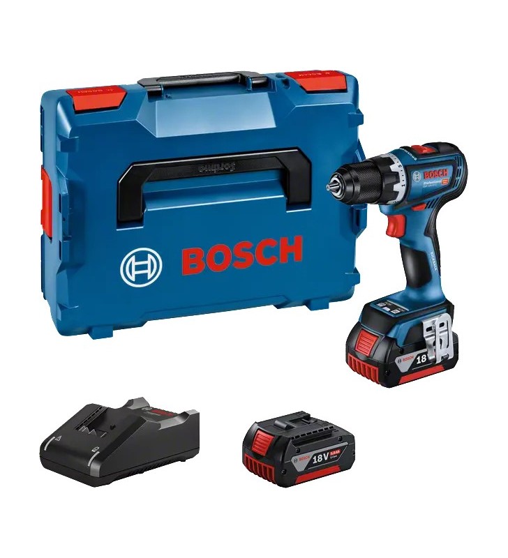 Bosch GSR 18V-90 C 2100 RPM 1,1 kilograme Negru, Albastru, Roşu