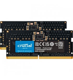 Crucial SO-DIMM 16 GB DDR5-5200 (2x 8 GB) kit dual, memorie (negru, CT2K8G52C42S5)