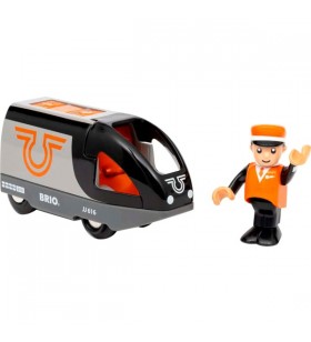 Vehicul de jucărie cu tren de pasageri portocaliu și negru BRIO World