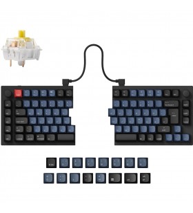 Keychron Q11, tastatură pentru jocuri (negru/albastru, aspect DE, Keychron K Pro Banana, hot-swap, cadru din aluminiu, RGB)