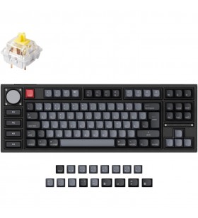 Keychron Q3 Pro, tastatură pentru jocuri (negru/albastru-gri, aspect DE, Keychron K Pro Banana, hot-swap, cadru din aluminiu, RGB)