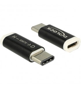 Adaptor DeLOCK USB 2.0, mufa USB-C  mufa Micro-USB (negru)