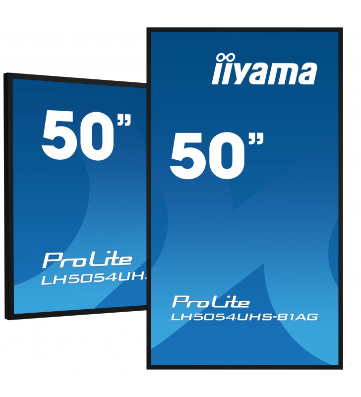 iiyama LH5054UHS-B1AG Afișaj Semne Panou informare digital de perete 125,7 cm (49.5") LCD Wi-Fi 500 cd/m² 4K Ultra HD Negru