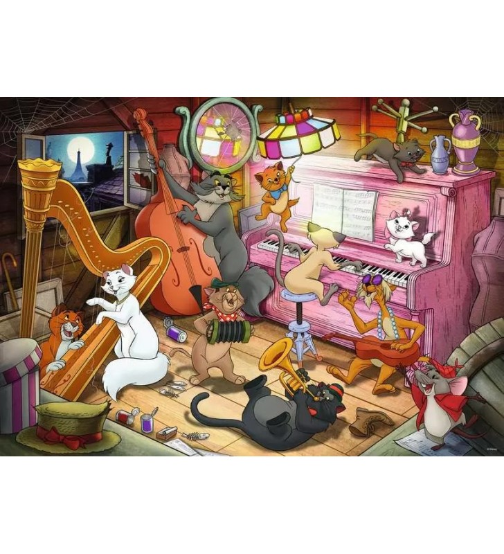 Ravensburger Disney Aristocats Puzzle (cu imagine) fierăstrău 1000 buc. Desene animate