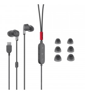 Lenovo GXD1C99237 cască audio & cască cu microfon Căști Prin cablu În ureche Apeluri/Muzică/Sport/Zilnic USB tip-C Negru