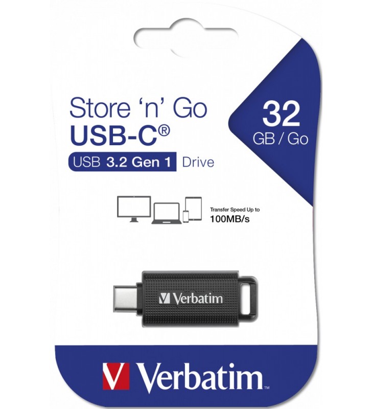Verbatim Store 'n' Go memorii flash USB 64 Giga Bites USB tip-C 3.2 Gen 1 (3.1 Gen 1) Negru