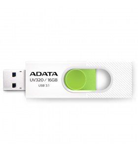 Usb flash drive adata 16gb, uv320, usb3.2, alb/verde "auv320-16g-rwhgn"