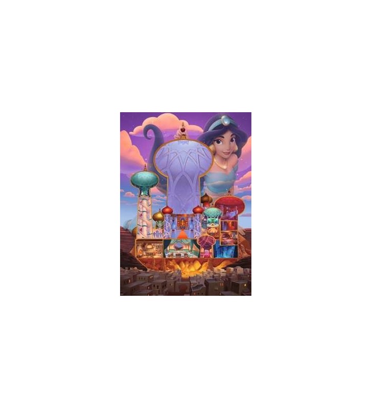 Ravensburger Disney Castles: Jasmine Puzzle (cu imagine) fierăstrău 1000 buc. Desene animate