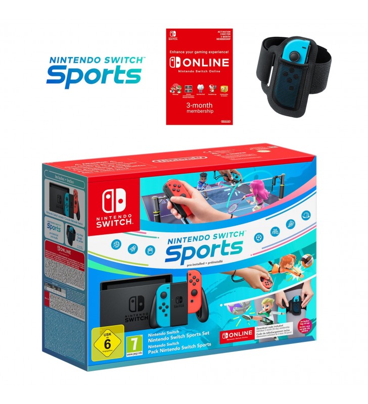 Nintendo Switch Sports Set consolă portabilă de jocuri 15,8 cm (6.2") 32 Giga Bites Ecran tactil Wi-Fi Albastru, Gri, Roşu
