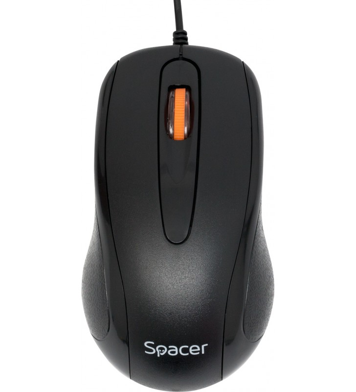 Mouse spacer usb optic. 1000dpi, 3 butoane, 1 rotita scroll, black, "spmo-f01" 45505162 (include timbru verde 0.1 lei)