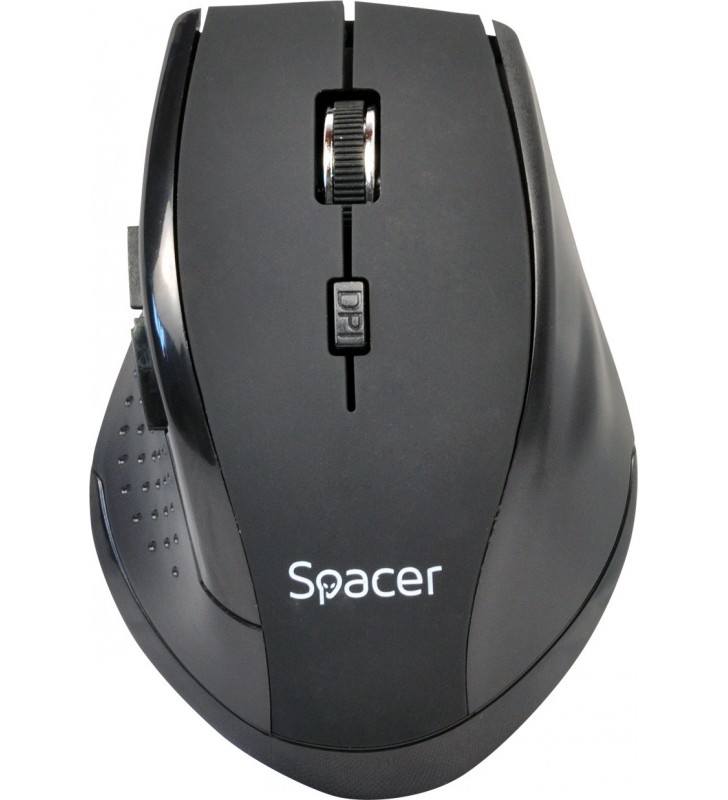 Mouse spacer wireless, 1600dpi, 6 butoane, 1 rotita scroll, black, cauciucat, scroll metalic, "spmo-291" (include timbru verde
