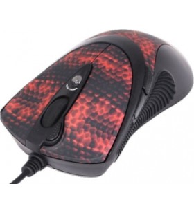 Mouse a4tech  gaming usb laser, 3600dpi, 7 butoane, 1 rotita scroll (4 directii), black&ampred (snake cover), seria oscar, "xl-